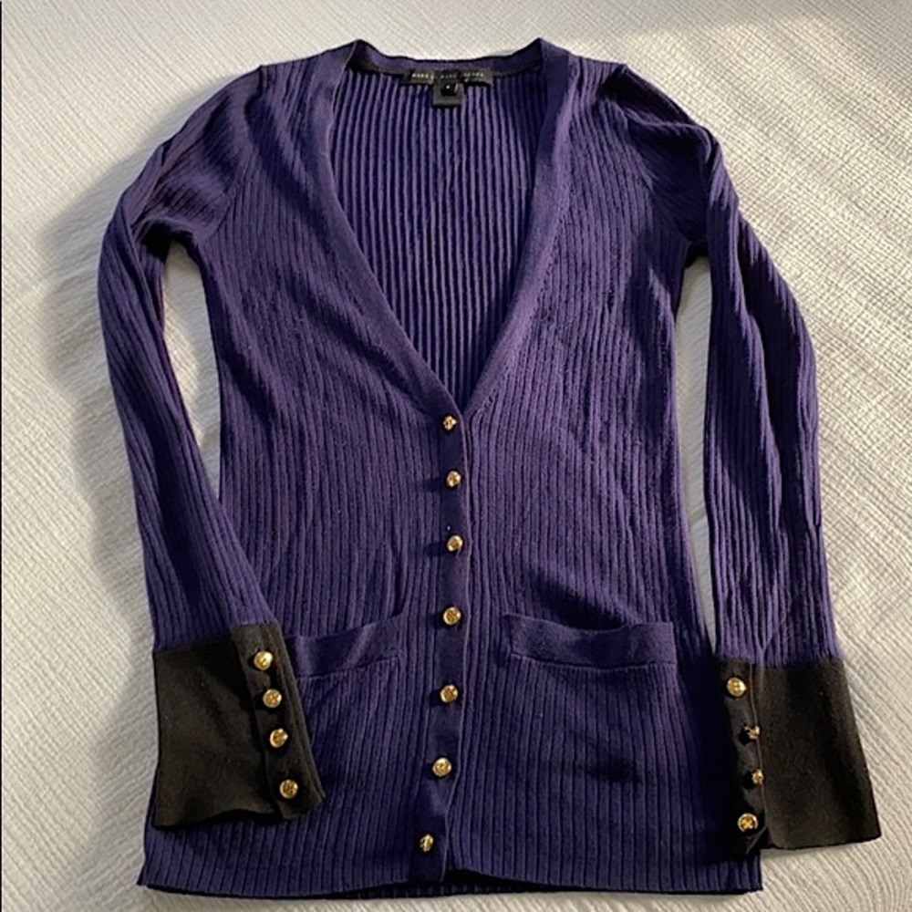 Marc By Marc Jacobs Navy cardigan with gold detail